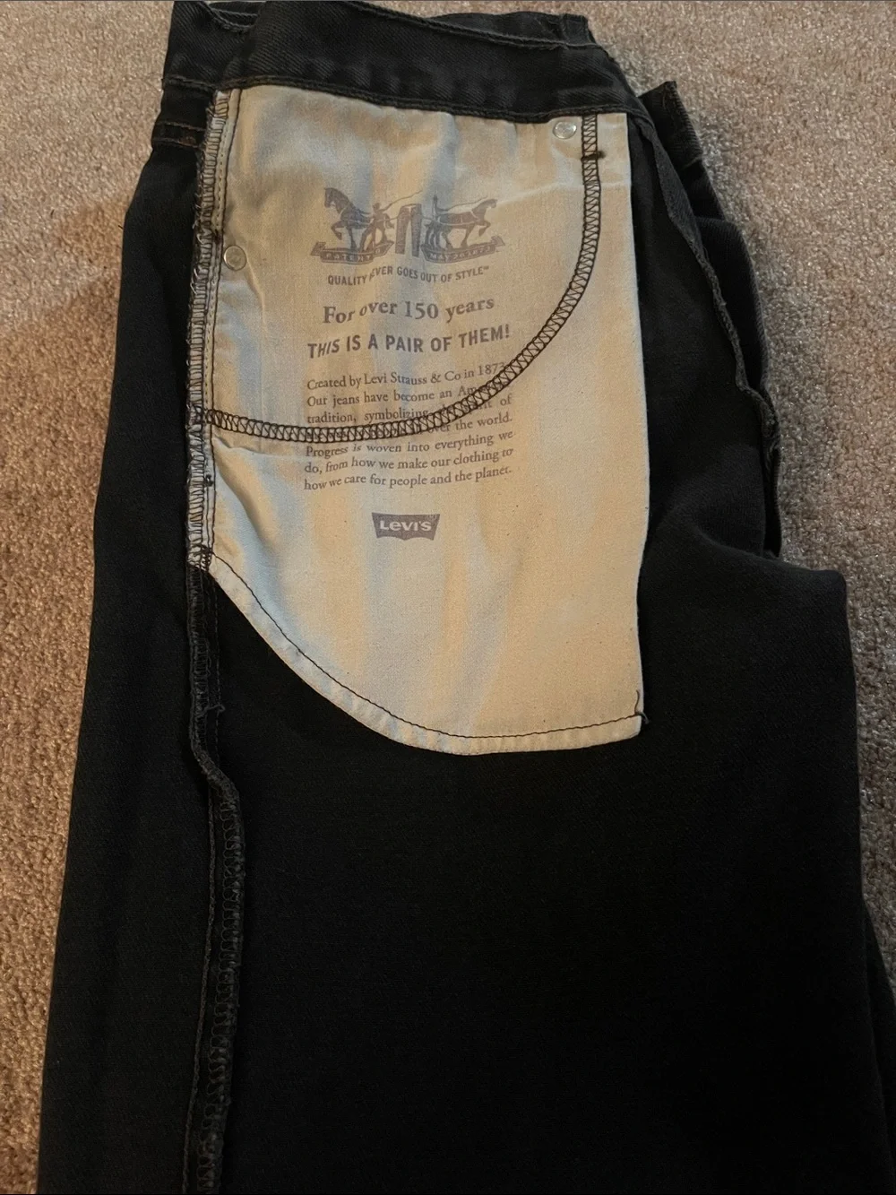 Levi's Black Straight-Leg Denim Jeans